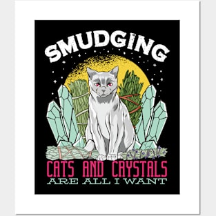 Smudging Sage Cats And Crystals Art Posters and Art